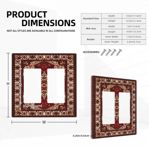 Miniatura 962 de Placa Decorativa de Pared de Granja Rústica con Cuerno de Madera para Puerta de Granero 1 Banda Duplex Cubiertas de Toma Eléctrica Soltera