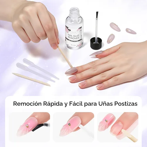 Miniatura 5 de Makartt Removedor de pegamento de uñas para uñas a presión, 1.06 fl oz (1.0 fl oz), sin hema, pegamento fácil de quitar, versátil para pegar