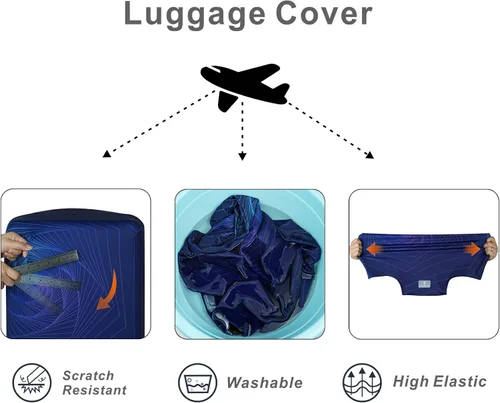 Miniatura 4 de Explore Land - Funda protectora para equipaje de viaje, protector de maleta, se adapta a maletas de 18-32 pulgadas