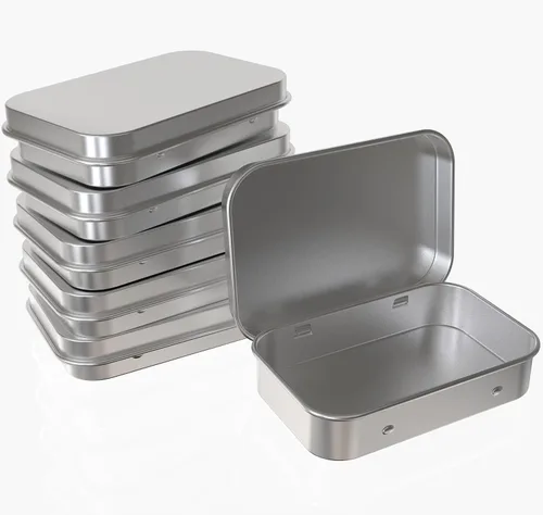 Miniatura 8 de Hulless Juego de 6 contenedores de metal con bisagras, mini contenedor de almacenamiento pequeño portátil con tapa para almacenamiento en el hogar