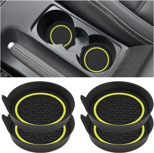 Miniatura 15 de HZEL Posavasos Portavasos para Automóvil, 4PCS Almohadillas Antideslizantes Impermeables para Botellas de Agua de Vehículos, Alfombrillas Empotradas