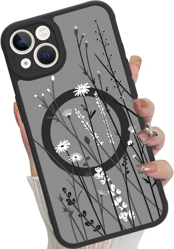 Miniatura 30 de Funda magnética para iPhone 17 Pro [compatible con MagSafe], bonita funda de moda con estampado de leopardo negro, translúcida, mate, parte trasera