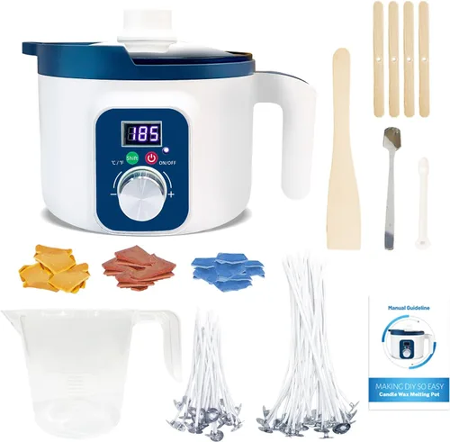 Miniatura 8 de Kit de olla de fusión de cera con derretidor de cera eléctrico, kit de suministros de fabricación de velas profesional con escala digital