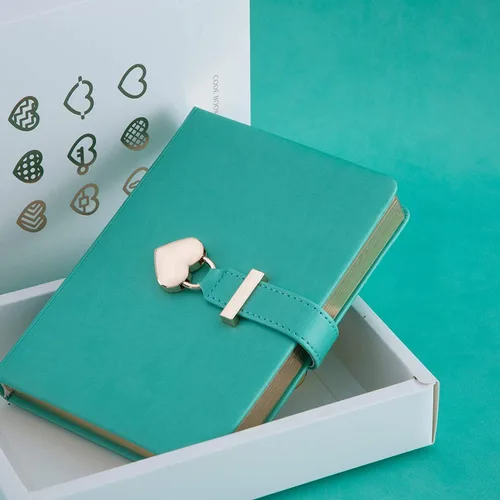 Miniatura 4 de Diario con cerradura en forma de corazón con llave, cubierta de cuero PU, organizador personal, cuaderno secreto para niñas y mujeres, tamaño B6