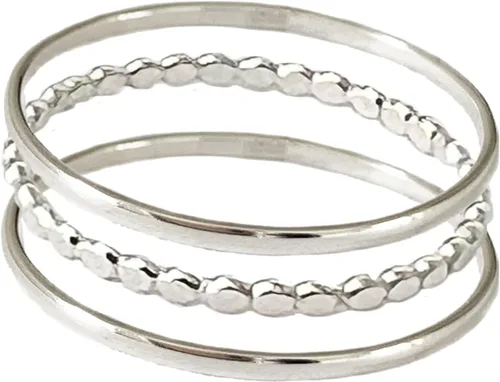 Miniatura 6 de Mini anillos apilables Bitsy Tres anillos apilables rellenos de oro de 14 quilates o de ley Úsalos como anillos para los dedos, nudillos o dedos