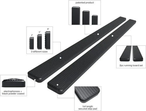 Miniatura 5 de iBoard Barras laterales para Nissan Frontier Crew Pickup de 4 puertas, Negro