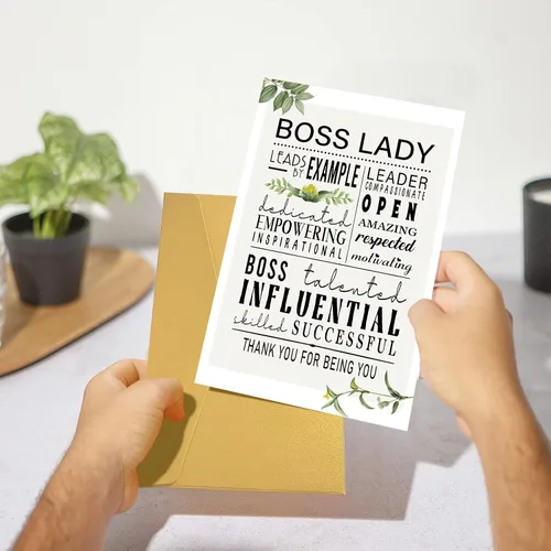 Miniatura 6 de Divertida tarjeta del día del jefe para mujer, regalo del día del jefe para dama jefa, tarjeta de agradecimiento para mujeres jefas
