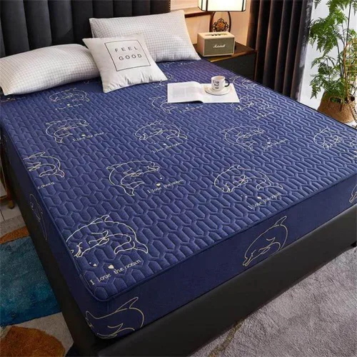 Miniatura 7 de Protector de colchón grueso duradero, sábana bajera ajustable de látex, 150 x 200, 180 x 200, 160 x 200, azul, 35.4 x 78.7 x 11.8 in