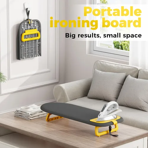 Miniatura 8 de KINGBOARD Tabla de planchar de mesa, pequeña tabla de planchar con alfombrilla de hierro, mini tabla de planchar plegable, fácil almacenamiento