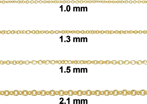 Miniatura 2 de Kooljewelry Collar de cadena de cable relleno de oro amarillo o blanco de 14 quilates para mujeres y hombres