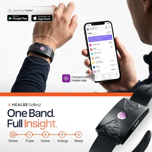 Miniatura 2 de HEALBE - Rastreador de salud, banda inteligente de ingesta automática de calorías con aplicación, rastreador de actividad sin pantalla, sueño