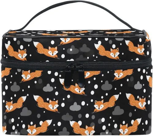 Miniatura 43 de Bolsa de Maquillaje, Estuche de Maquillaje Organizador de Viaje con Diseño de Calavera y Flores, Estuche de Cosméticos, Bolsas de Aseo para Niñas