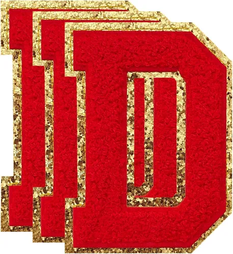 Miniatura 170 de 3 parches de números de chenilla negra, tamaño grande de 4-1/2" parches de números para planchar, parches universitarios para ropa, 8" Borde oro rosa