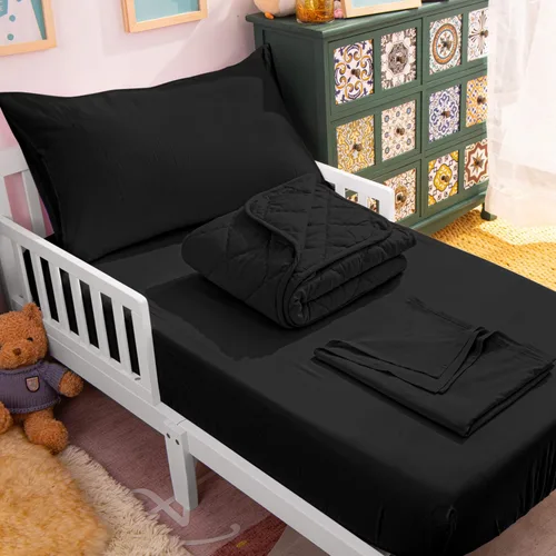 Miniatura 22 de NTBAY Juego de edredón Twin con sábanas, juego de ropa de cama Twin suave y transpirable de 5 piezas, cama Twin en una bolsa, juego de edredón Gris