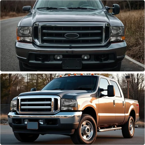 Miniatura 6 de DWVO Conjunto de faros Compatible con 1999-2004 Ford F-250 F-350 F-450 F-550 Super Duty/2000-2004 Ford Excursion Lentes ahumados Reflector ámbar