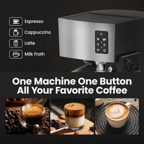 Miniatura 3 de Cafetera Espresso 20 Bares - Cafetera de Espresso y Café con Espumador Automático de Leche, Máquina de Cappuccino, Cafetera de Latte para Hogar