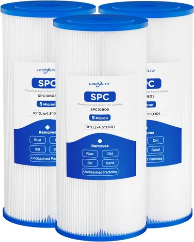 Miniatura 10 de FXHSC - Cartucho de filtro de agua plisado de poliéster de 20 micrones, 10 x 4.5 pulgadas, repuesto para ECP20-BB, S1-BB, W20CLHD, SPC-45-1020