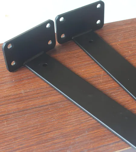 Miniatura 3 de Paquete de 8 soportes de estante en L ocultos negros de 10 pulgadas (15 pulgadas de grosor), soporte de estante de metal, soporte de estante