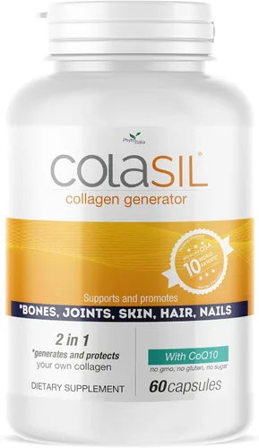 Colasil Cápsulas potenciadoras de colágeno – Sílice orgánica (OSA) + generador de colágeno hidrolizado para cabello, piel, uñas, huesos y