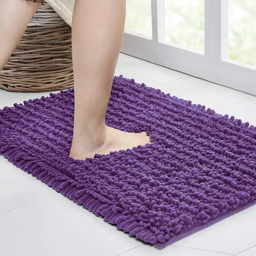 Miniatura 9 de Walensee Alfombra de baño antideslizante (24x17 pulgadas, rosa polvoriento) absorbente de agua, súper suave, lanuda de felpilla, lavable a máquina