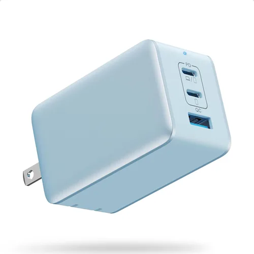 Miniatura 15 de Cargador de pared USB C de 128 W, estación de carga rápida de 3 puertos GaN III, bloque de cargador plegable PD QC, adaptador portátil de 65 W