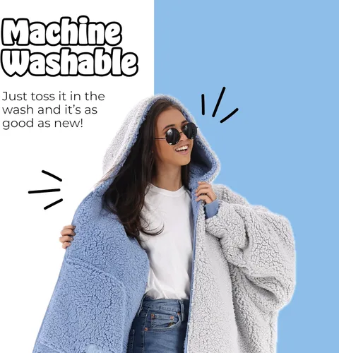 Miniatura 23 de THE COMFY Teddy Bear From Shark Tank Patented Zipper Oversized Sherpa Wearable Blanket Hoodie Gift for Women & Men