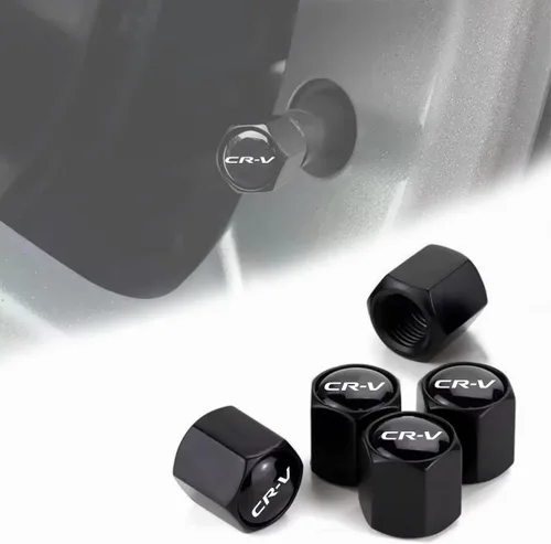 Miniatura 7 de 5 piezas de tapas de vástago de válvula de neumático de automóvil, llavero de automóvil estilo fibra de carbono con emblema Si para accesorios Civic
