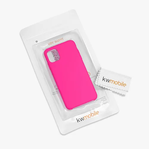 Miniatura 7 de kwmobile Funda compatible con Apple iPhone 11 - Funda de silicona TPU con acabado suave - Rosa neón