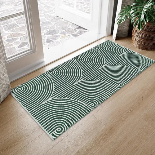 Miniatura 15 de Tiffasea Alfombra de Pasillo Lavable 2' x 5', Alfombra de Pasillo de Cocina Tejida de Algodón Alfombra de Entrada Negra y Blanca Interior/Exterior