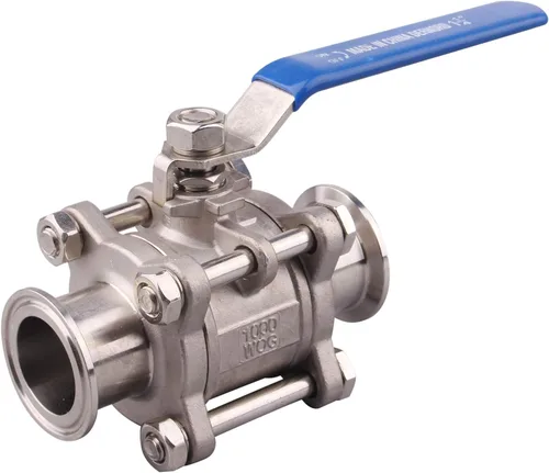 Miniatura 7 de DERNORD Válvula de bola sanitaria de 1 pulgada para trébol de tres abrazaderas de 1.5 pulgadas, acero inoxidable 304, revestimiento de PTFE