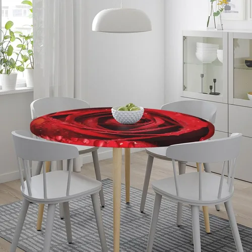Miniatura 7 de Famame Beautiful Bloom - Mantel redondo ajustable con borde elástico, impermeable, con borde elástico, para interiores y exteriores, se adapta a