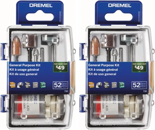 Miniatura 11 de Dremel 687-01 Kit de accesorios de herramientas rotativas multiusos de 52 piezas, incluye una broca de tallado, tambores de lijado, piedras