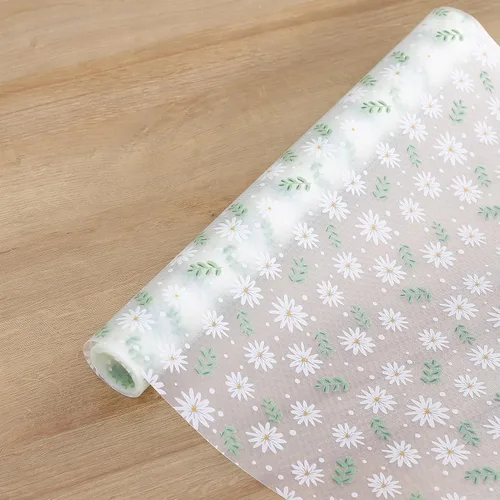 Forro de estante Daisy para armarios de cocina – Revestimiento no adhesivo y antideslizante para cajones y refrigerador – Alfombrilla impermeable y