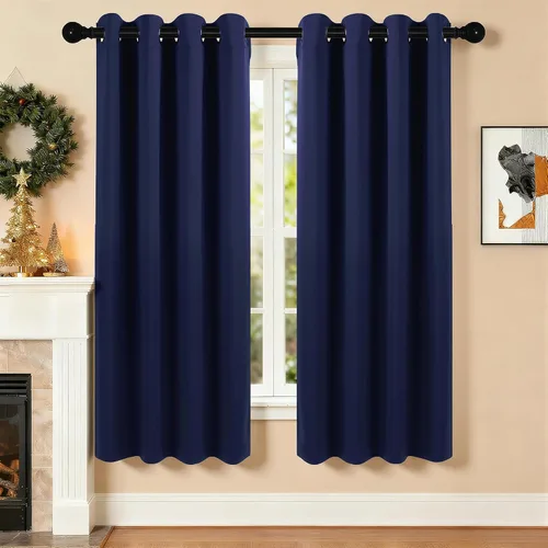 Miniatura 65 de Cortinas de oscurecimiento de habitación de 45 pulgadas de largo para dormitorio y sala de estar, cortinas térmicas aislantes con ojales