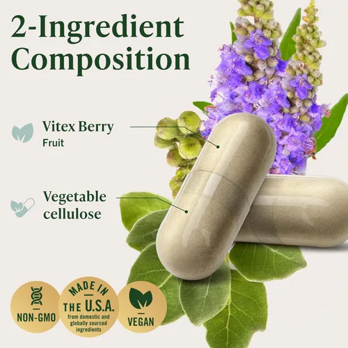 Miniatura 4 de HERBAMAMA Vitex Chasteberry Suplemento para mujeres – Suplementos para la menopausia* para mujeres con Vitex Berry – 1000 mg de baya de árbol casto