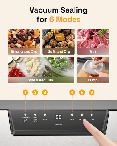 Miniatura 4 de HBN Sellador al vacío para máquina selladora al vacío de alimentos, sellador de alimentos de acero inoxidable SUS, cortador integrado
