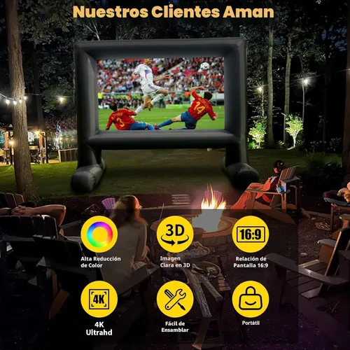 Miniatura 7 de Estgora Pantalla de cine inflable de 14 pies para exteriores, pantalla de proyector inflable para pantallas de proyección delanteras y traseras