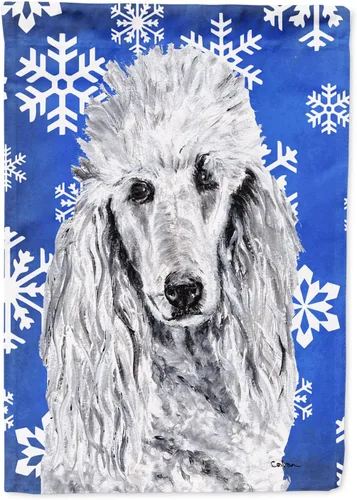 Miniatura 11 de Caroline's Treasures SC9374GF Bulldog English Snow flakes Holiday Garden Flag Buzón Bandera decorativa para patio exterior, patio, obras de arte