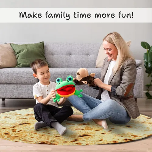 Miniatura 5 de PAVILIA Burritos - Cobija de tortilla de harina gigante para regalo, manta redonda de burrito de doble cara, divertidos regalos de broma