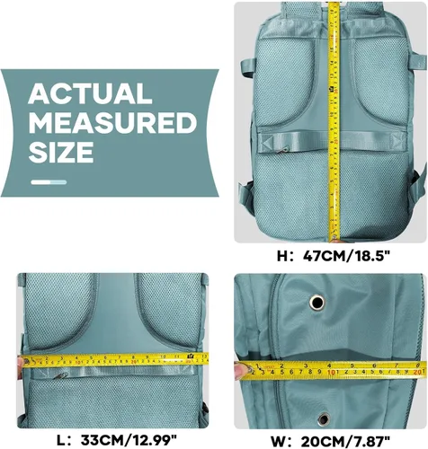 Miniatura 9 de coowoz Mochila de viaje grande para mujeres y hombres, mochila de mano aprobada por vuelo, mochila de senderismo impermeable para deportes al aire