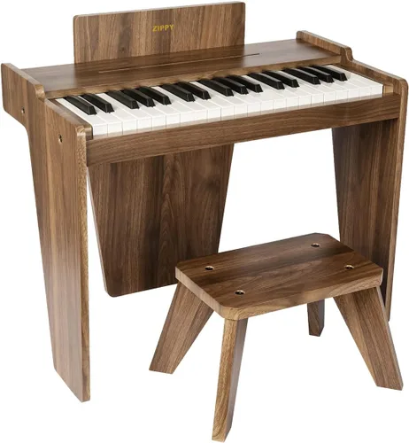 ZIPPY Teclado de Piano para Niños, Piano Digital de 37 Teclas para Niños, Juguete de Instrumento Musical Educativo, Piano de Madera para Niñas y