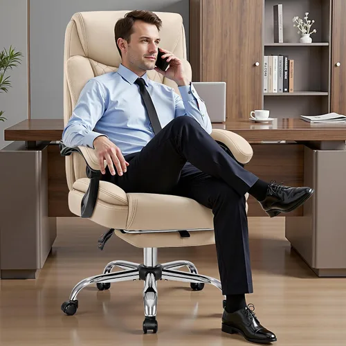 Miniatura 2 de Silla de oficina ejecutiva reclinable de 400 libras con reposapiés, silla de oficina ergonómica grande y alta, sillas de escritorio de oficina