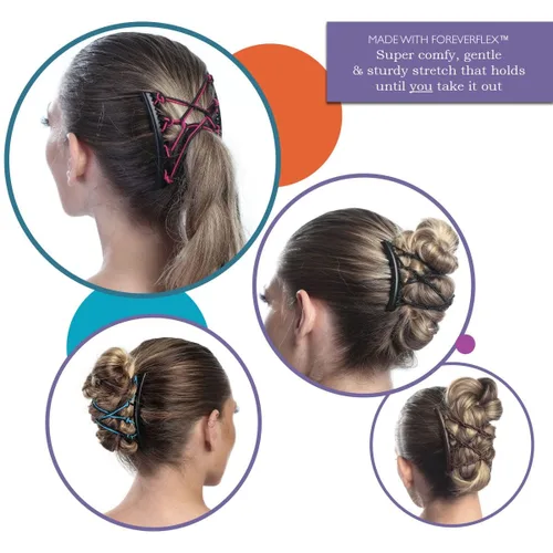 Miniatura 3 de Paquete de 2 Peines Cómodos Originales - Peine Doble para Cabello Fino, Delgado y Ondulado - Peinados de Cola de Caballo Fáciles y Recogidos