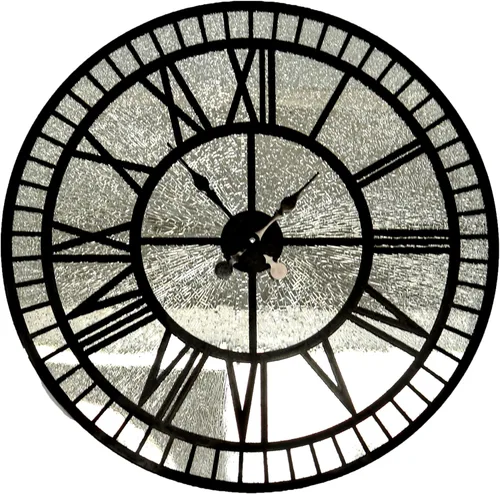 Miniatura 4 de Reloj de pared dorado con espejo grande, reloj de pared con espejo de plata real, relojes modernos para pared, reloj grande silencioso sin tictac