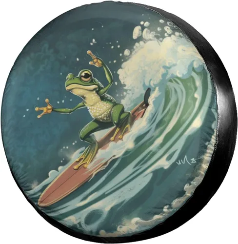 Miniatura 59 de Dujiea Bass Fish - Cubierta de neumático de repuesto con orificio para cámara de respaldo, cubierta universal de rueda y protector de neumáticos