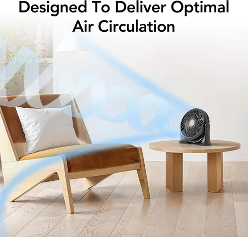Miniatura 2 de Comfort Zone Ventilador circulador de aire de mesa de alta velocidad de 11 pulgadas, ventilador personal silencioso con 3 velocidades e inclinación