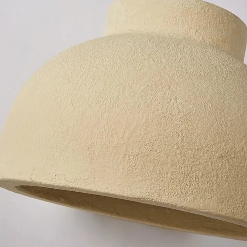 Miniatura 2 de Luces colgantes japonesas de poliestireno Wabi-Sabi, moderna lámpara colgante de resina semicircular de 11.8 pulgadas, lámpara de cable ajustable