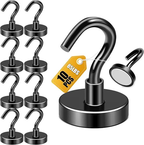 Miniatura 13 de DIYMAG - Ganchos magnéticos extrafuertes, imanes resistentes de tierras raras con gancho para colgar, para cabañas, parrillas, refrigerador, crucero