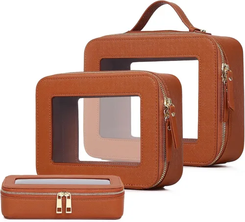 Miniatura 55 de Pinkmik Pequeña bolsa de maquillaje transparente, mini estuche para cosméticos, bolsa de aseo impermeable con cremallera, organizador de bolsos