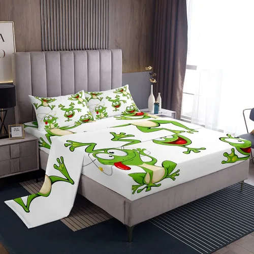 Miniatura 33 de Feelyou Juego de sábanas de lazo de acuarela, tamaño individual, juego de sábanas con lazos de coqueta para niños y niñas, decoración de dormitorio